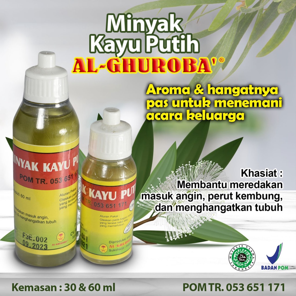 [ AL GHUROBA' ] MINYAK KAYU PUTIH 30 ML DAN 60 ML POM PRODUK MUSLIM