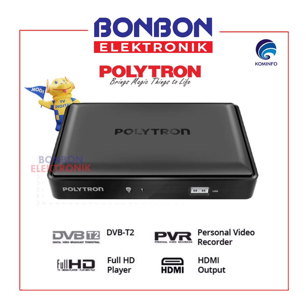 Polytron Set Top Box PDV-620T2 DVB T2 TV Receiver STB Siaran Digital