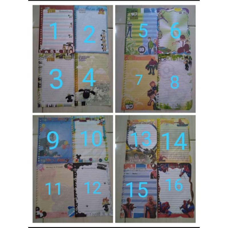 

Isi binder bergambar/file/pembatas kertas