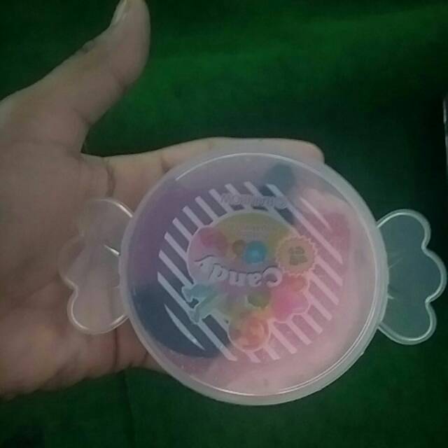 Slime 4 warna . Creme. Pink gliter. Biru clear dan ungu clear