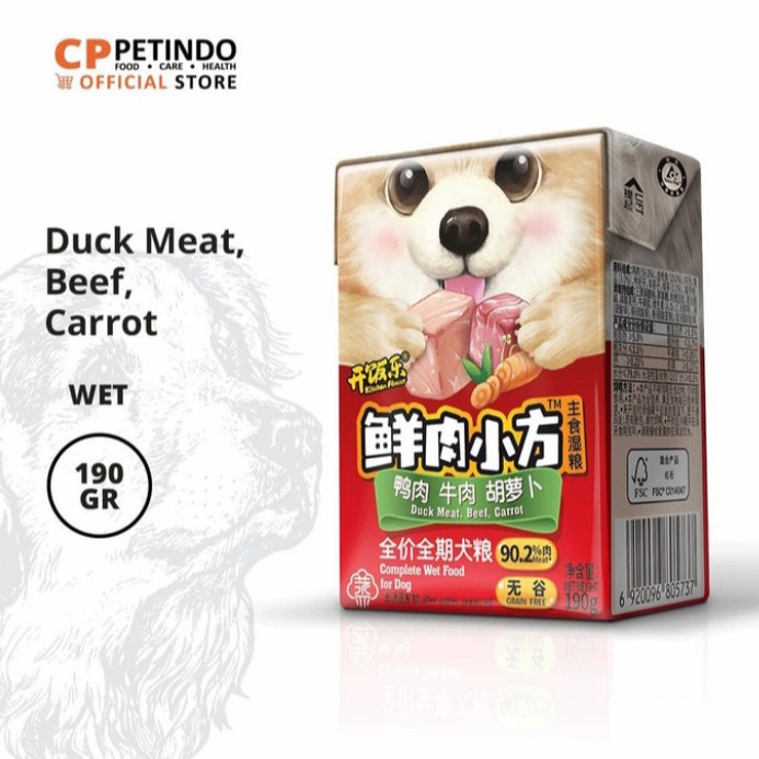 KITCHEN FLAVOR DOG WET FOOD DUCK BEEF CARROT 190 GR