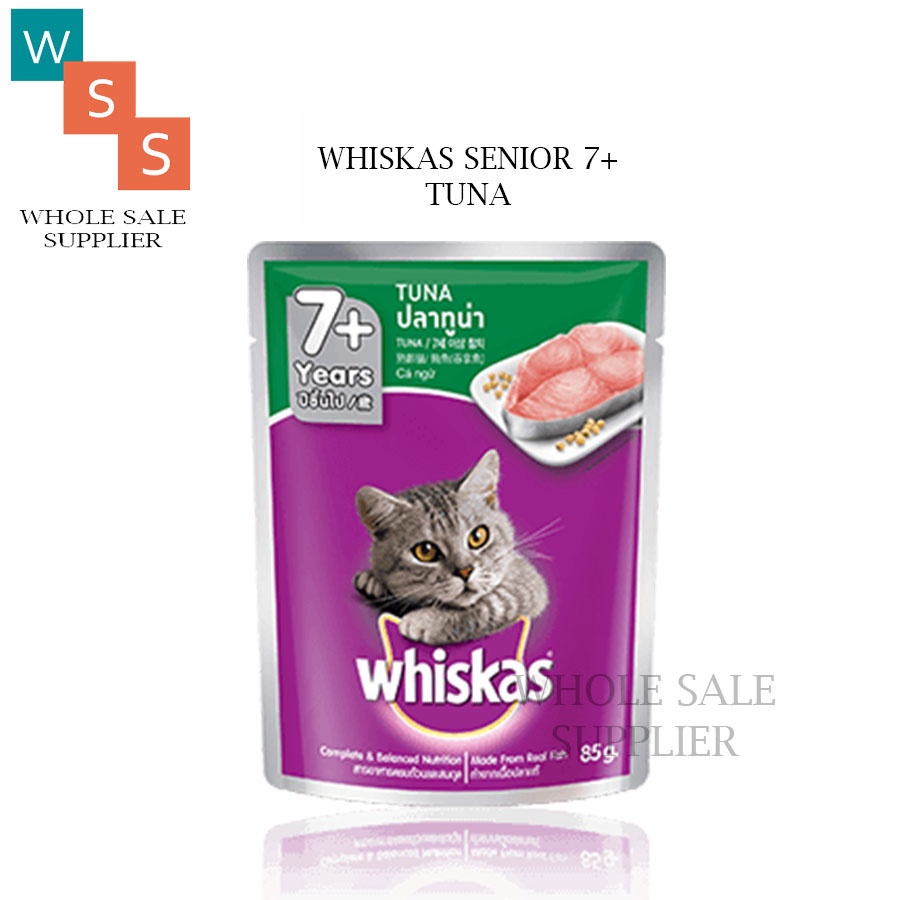 MAKANAN KUCING WHISKAS POUCH TUNA SENIOR 7+ 85GR