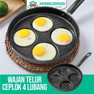 Hongzhuo Panci Wajan Penggorengan Telur Pancake 4 Lubang Non Stick Wajan Teflon Telur Anti Lengket