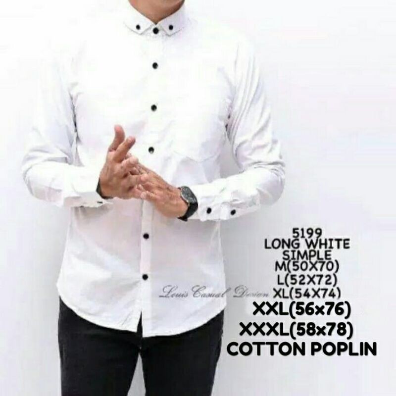 Baju kemeja polos lengan panjang pria { bisa cod }