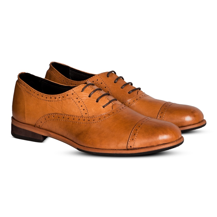 GILLY BROGUES TAN WOMEN SHOES - NAPPA MILANO