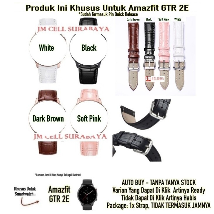 Tali Jam Tangan Strap Amazfit GTR 2E - Crocodile Leather Quick Release