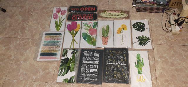 Pajangan Poster Kayu Gantungan Shabbychic Dekorasi Rumah Lafaz Salam Art