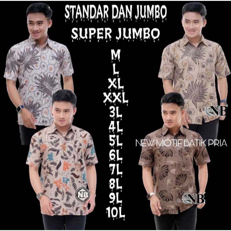 BATIK KEMEJA PRIA LENGAN PENDEK SIZE JUMBO M L XL XXL 3XL 4XL 5XL 6XL 7XL 8XL 9XL 10XL