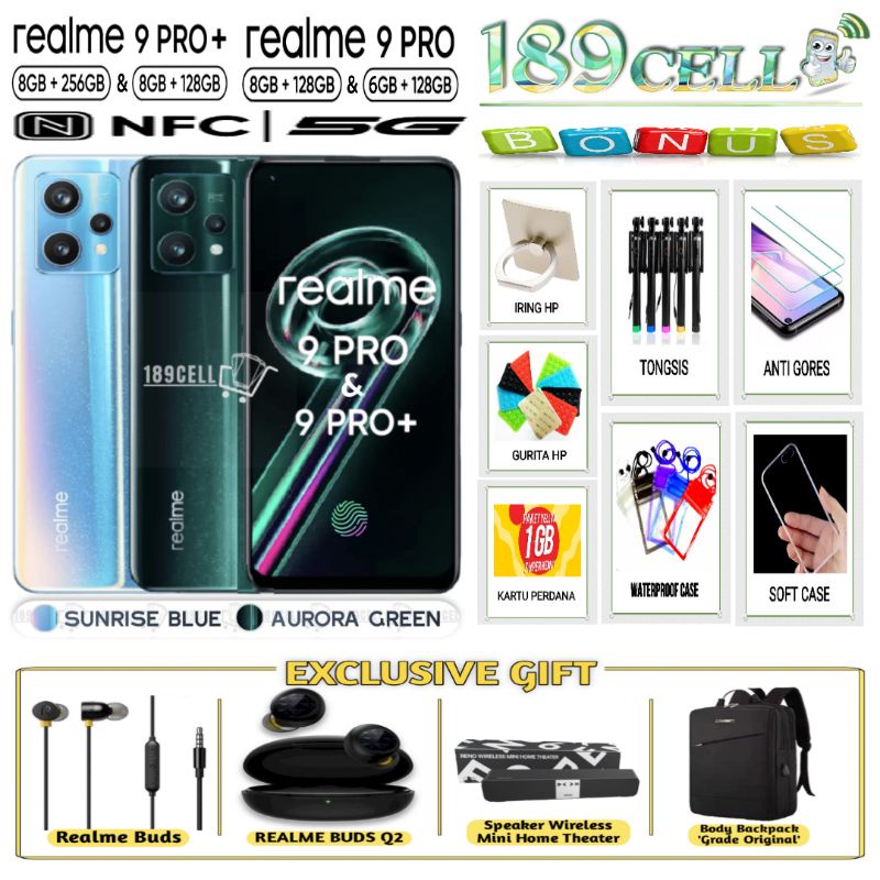 REALME 9 PRO+ PRO PLUS 5G 8/256 8/128 | REALME 8 PRO 8/128 | REALME X3 12/256 GARANSI RESMI REALME INDONESIA