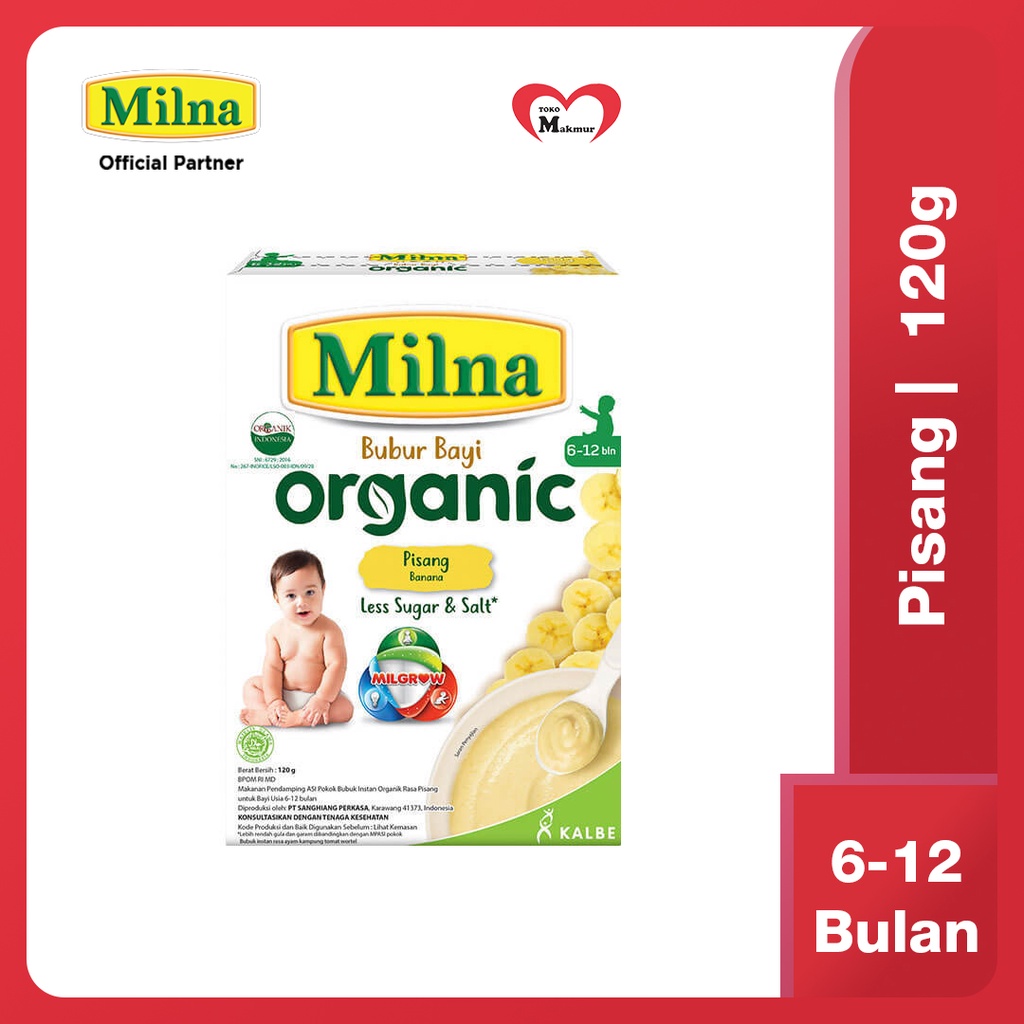 Milna Bubur Bayi Organik 120 Gram / Toko Makmur Online