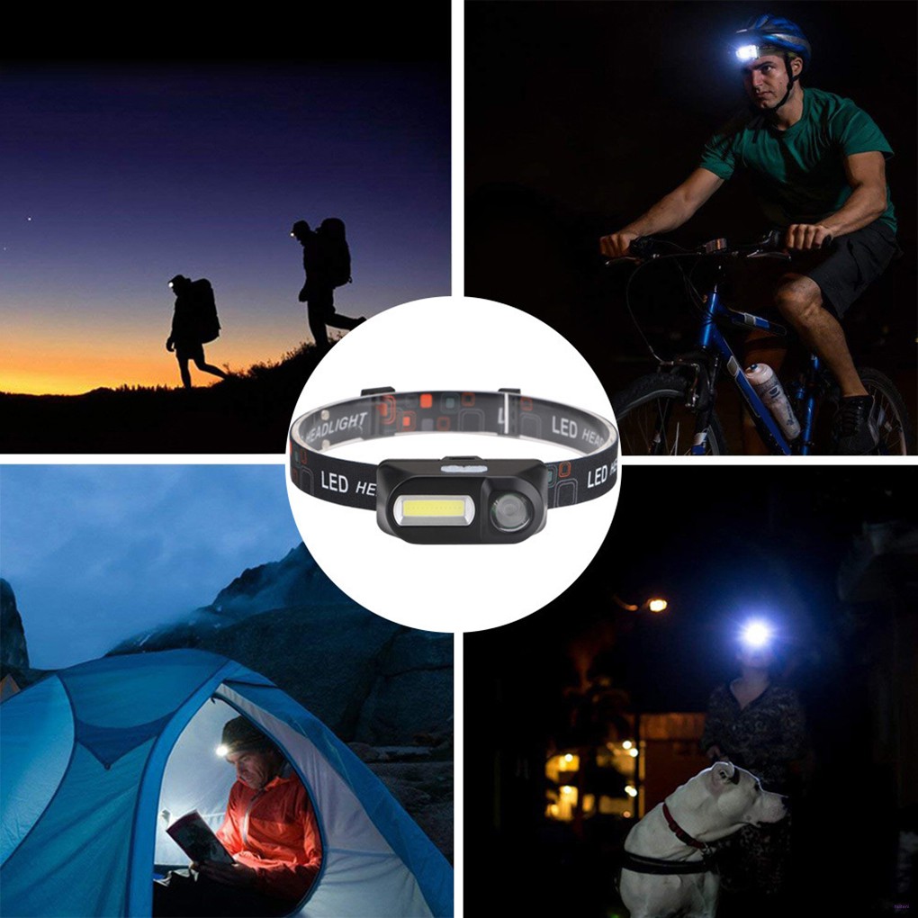 Lampu Senter Kepala Portable Rechargeable Adjustable Bahan Plastik Untuk Outdoor Huiteni