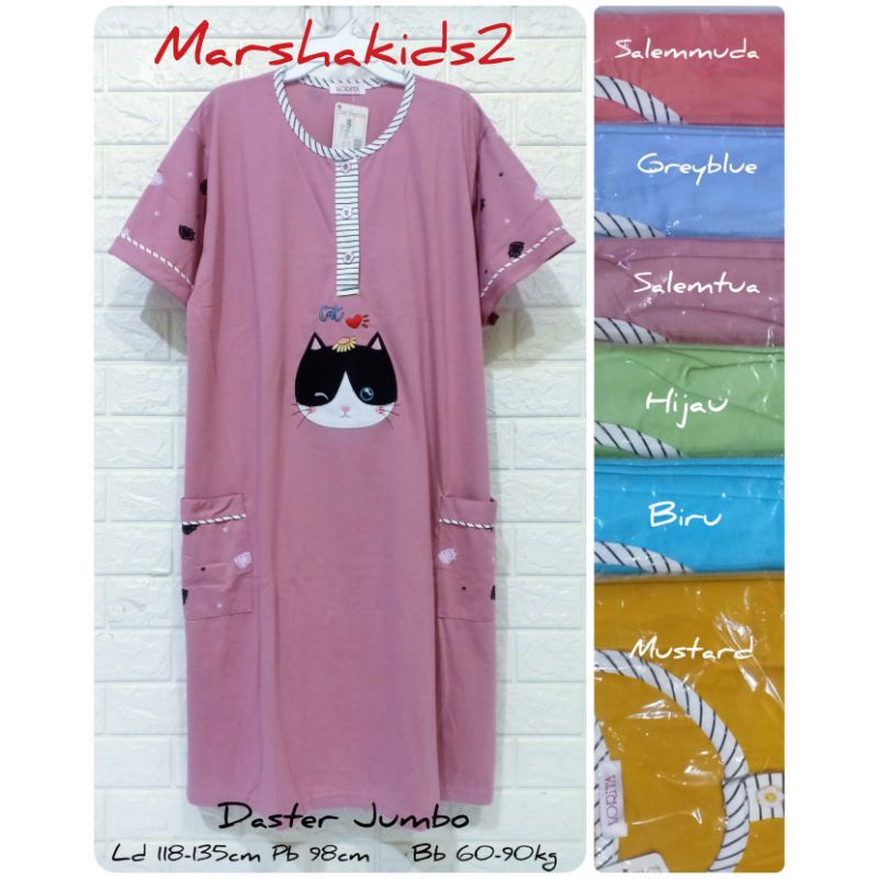 Daster kaos jumbo dewasa Lorita by Sofie daster  kancing depan jumbo big size  Ld 118-135cm