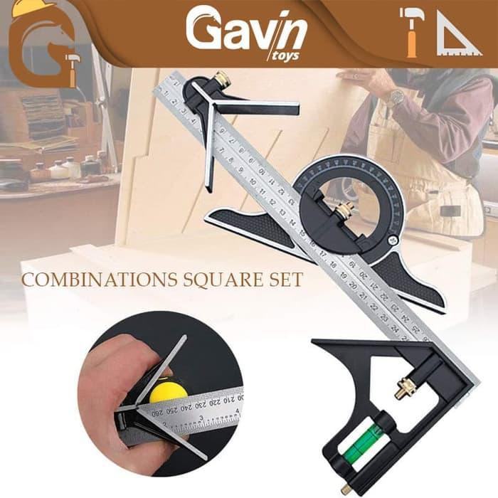 

Combination Square Lengkap Penggaris Tukang Sudut Siku Protractor