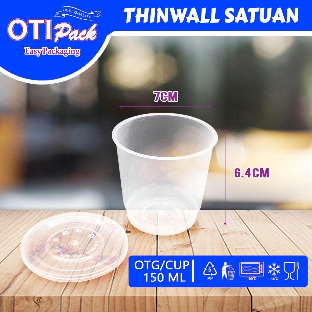 SATUAN Thinwall Cup Puding 150 ml/ Otipack Thinwall Tempat Puding/ Tempat Wadah Puding OTGS150