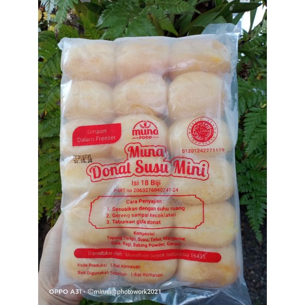 DONAT SUSU MINI MUNA DONUT MINI DONUT FROZEN per pack isi 18 pcs