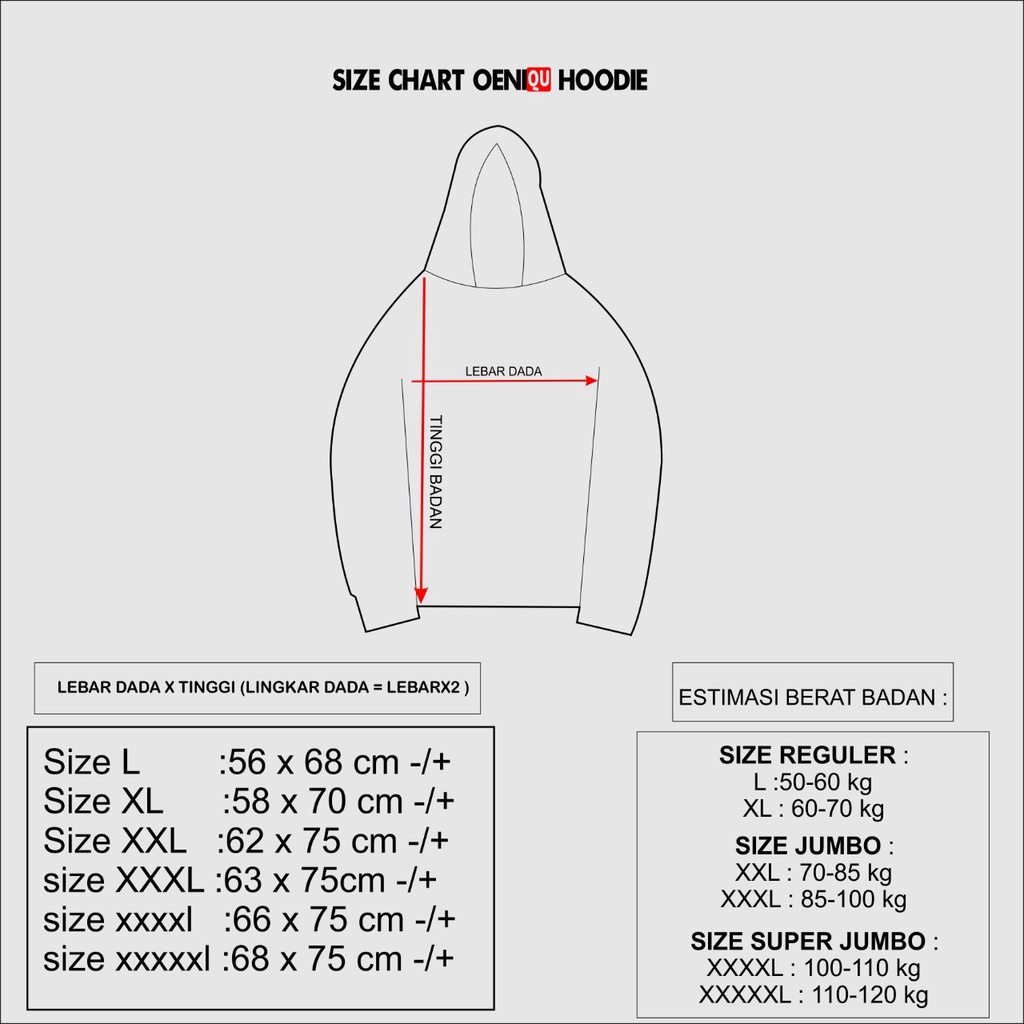 HOODIE PRIA SIZE JUMBO L-XL-XXL-XXXL-XXXXL-XXXXXL BAHAN TEBAL  MOTIF WE ARE OENIQ