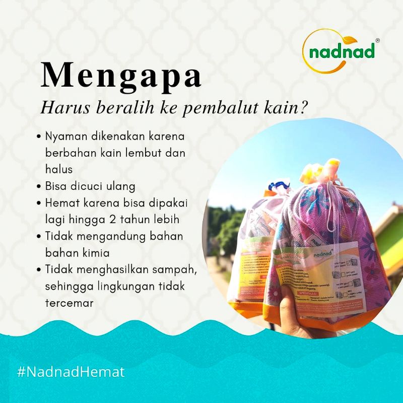 Menspad Nadnad Pembalut Kain Cuci Ulang Murah / Menstrual Pad Pembalut Wanita [ Bunda Altaf ]