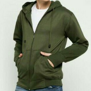 JAKET HODDIE HIJAU ARMY POLOS JIPPER JAKET KEREN DISTRO MURAH