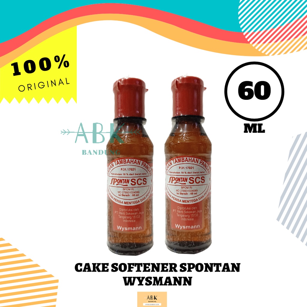 

CAKE SOFTENER SPONTAN SCS WYSMAN 60ML | BAHAN PELEMBUT KUE WYSMANN 60 ML