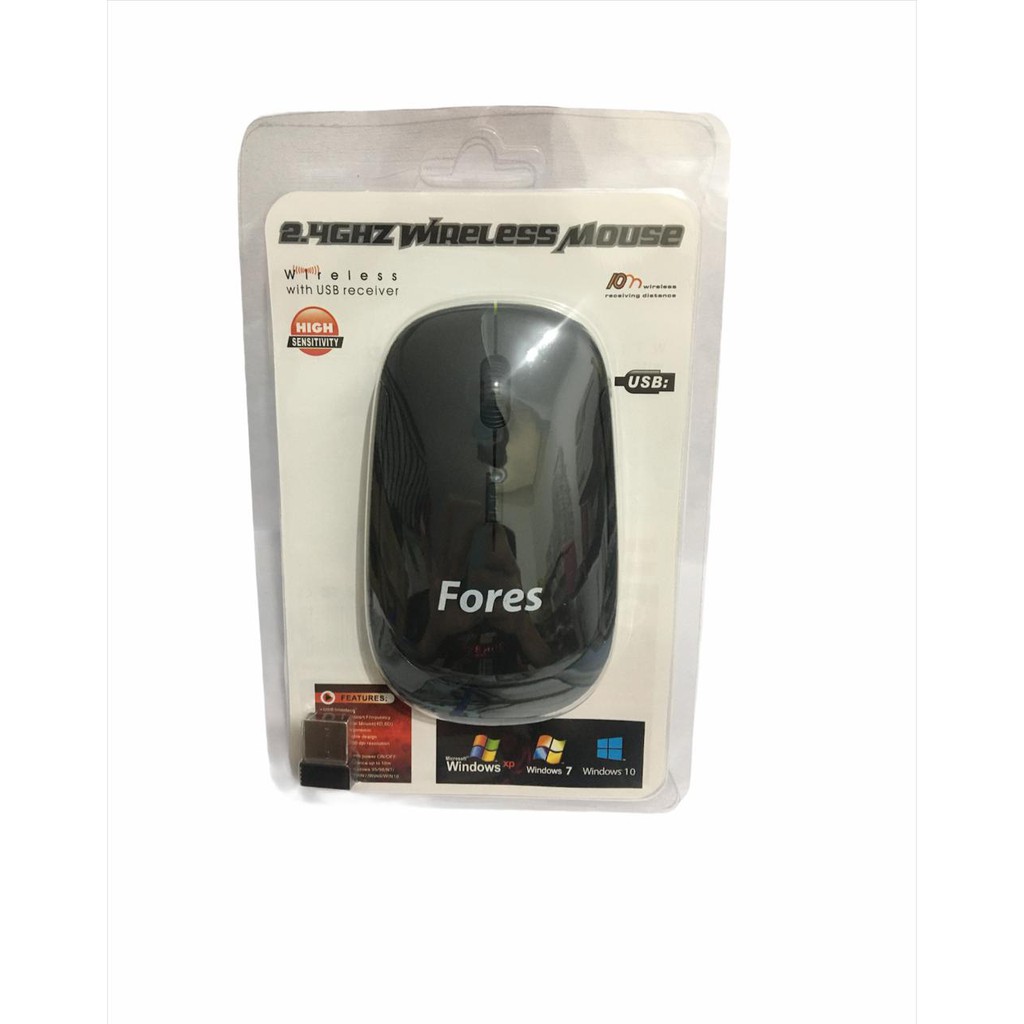 Mouse Wireless / Mouse Fores Slim M28 Silent Click 2.4Ghz 1000/1200/1600DPI Rechargeable for laptop