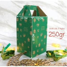 

box jinjing lebaran 3 toples 250gr (bahan eflute kardus)