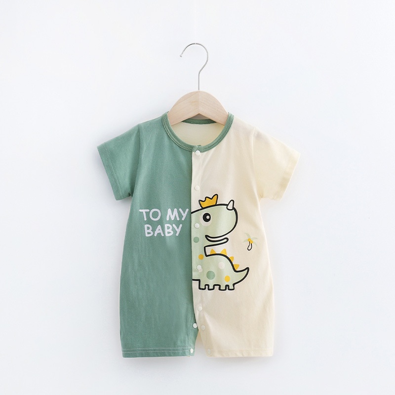 Baju Pakaian Bodysuit Jumper Pendek Anak Bayi Laki-laki Perempuan 0 bulan - 1 tahun-Hijau