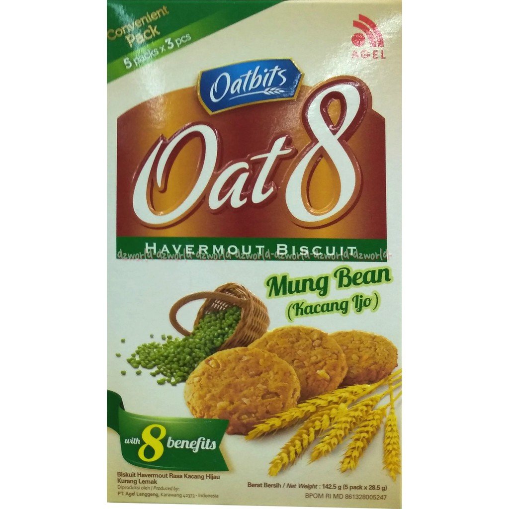 

Oat 8 Oatbits Havermout Biskuit Mug Bean Kacang Hijau Biskut Oat Cemilan Sehat 142gr