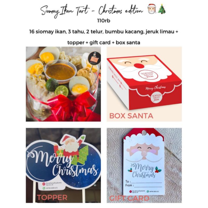 

Siomay Ayam / Ikan Tart Christmas Edition / Paket Hampers Natal