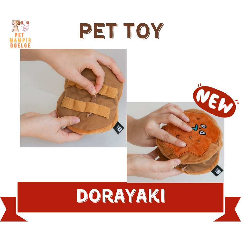 Mainan Anjing DORAYAKI Pet Hidden Treats Squeaky Toy