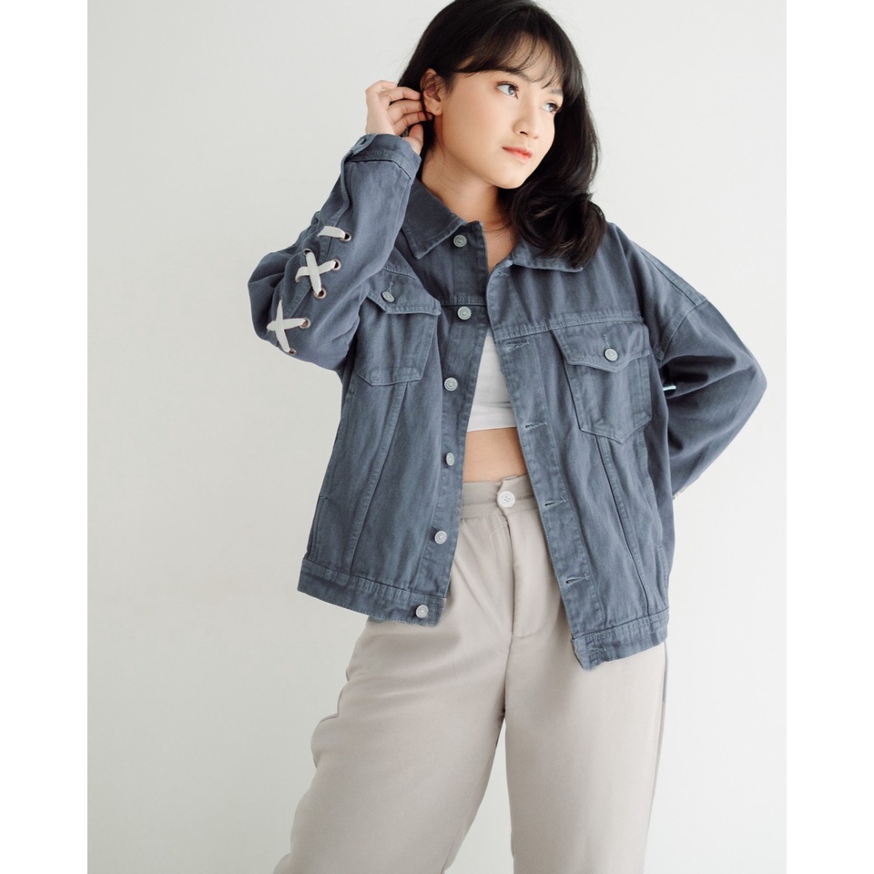 Myrubylicious TWISTED COLOUR OVERSIZED DENIM JACKET