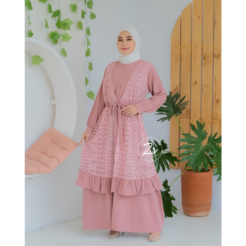 GAMIS ALEEMA ori ZR dress brokat terbaru ibu anak couple series pesta kondangan hajatan seragaman