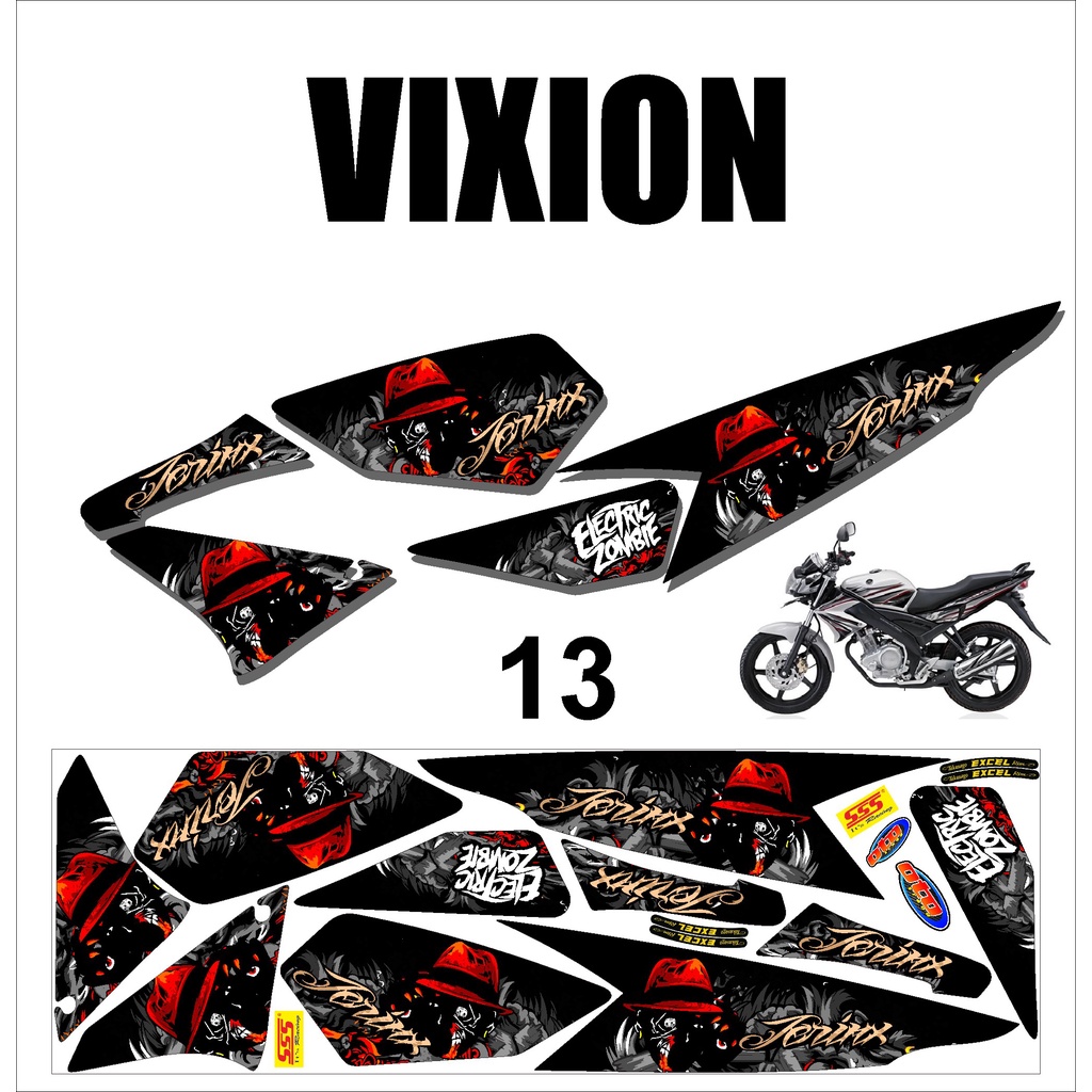 (cod)  VIXION OLD. Sticker Stiker Striping Lis Variasi Vixion Old Murah Desain DS OLD - 13
