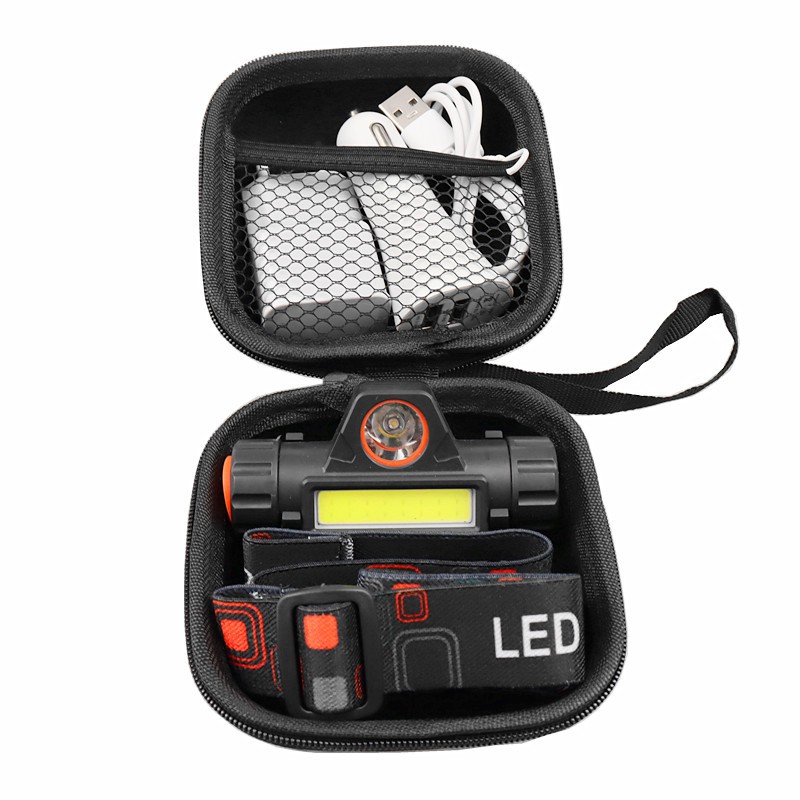 LELITEN Senter Kepala LED Headlight Flashlight USB Rechargeable Q5 + COB - LE022 - Black