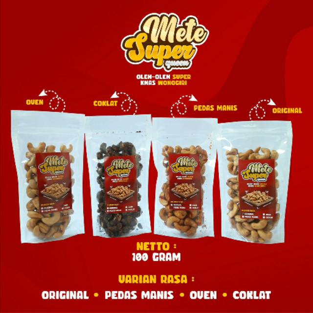 

100gr Kacang Mete original Goreng, Mede Pedas Manis, Mede Oven, Mede Coklat