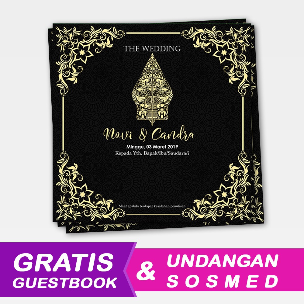 Undangan Pernikahan Unik Tema Jawa Kg 03 Bisa Tambah Foto Gratis Guestbook