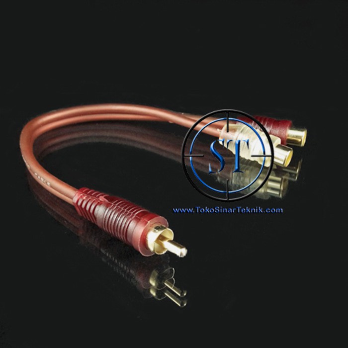 Kabel Y RCA Transparan 1 Male to 2 Female / 1 Female to 2 Male Audio Mobil Subwoofer Cabang 2RCA Gold Plate