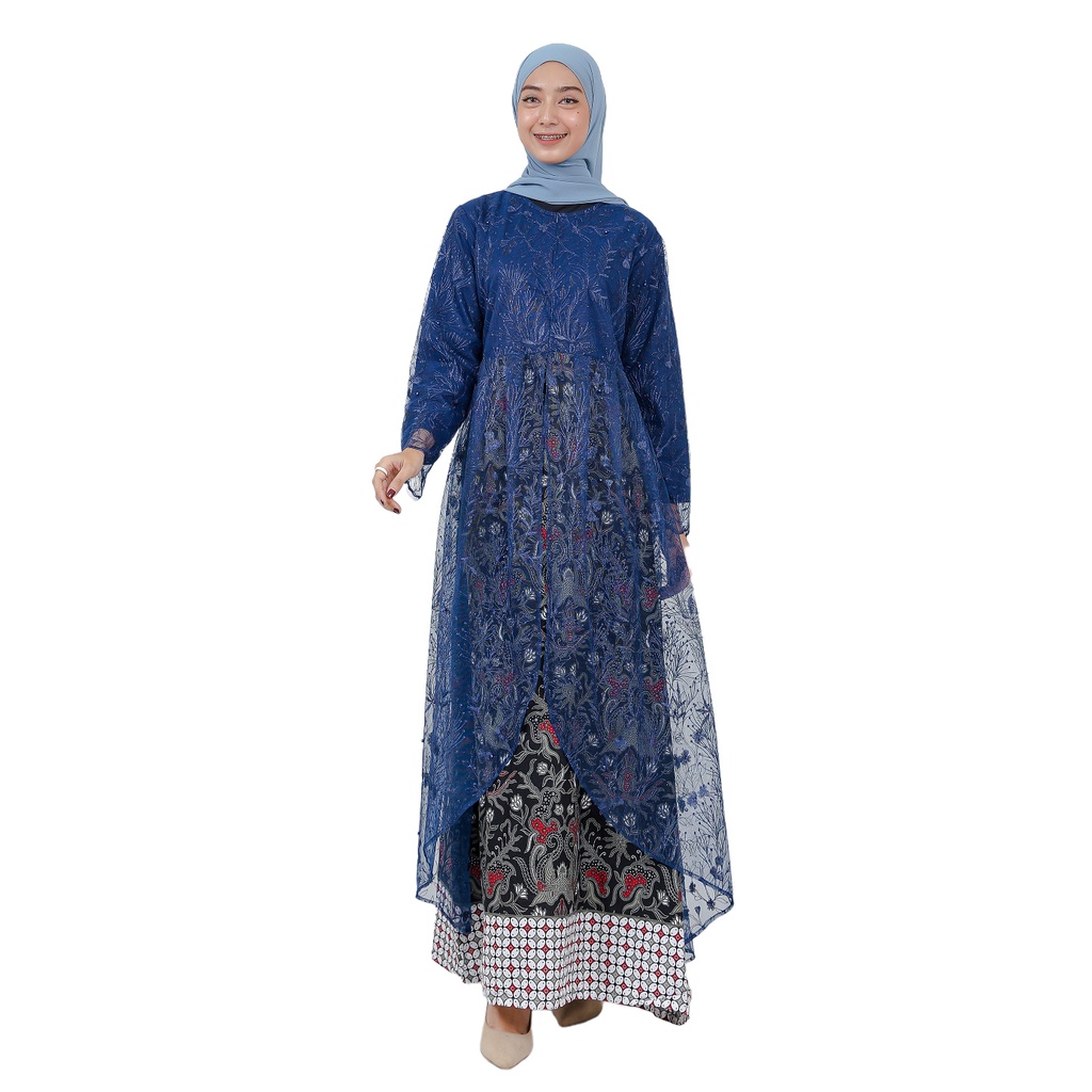 [ COD ] GARANSI TERMURAH MEDINA MAXI / GAMIS PESTA REMPEL WIRU / BAHAN TULLE PREMIUM MIX KATUN