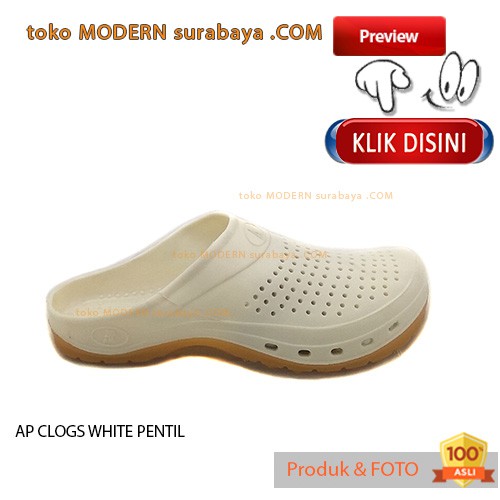 AP CLOGS WHITE sendal pria casual anti air flip flop anti slip