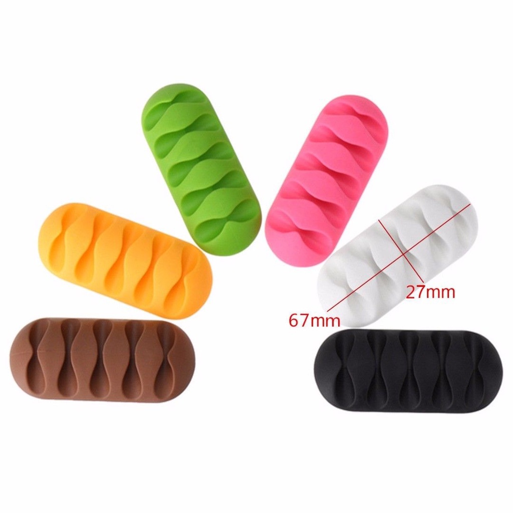 Hot Sale/1/5Pcs Self-adhesive Silicone USB Cable Winder/Charger Wire Desktop Tidy Cable Organizer/Klip Pengatur Pemegang Kabel Untuk Mouse Headphone Wire Organizer