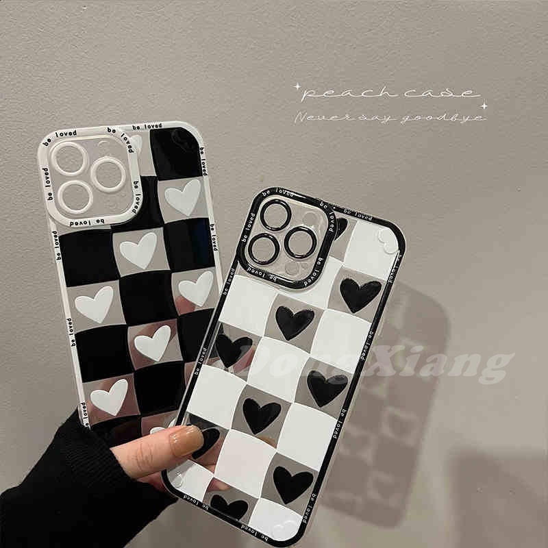 Soft Case TPU Transparan Motif Hati Untuk Hp iPhone 7 8 X XR XS Max 6 6s 7 8 Plus SE 2020 iPhone 12 11 Pro Max 13 13Pro Max