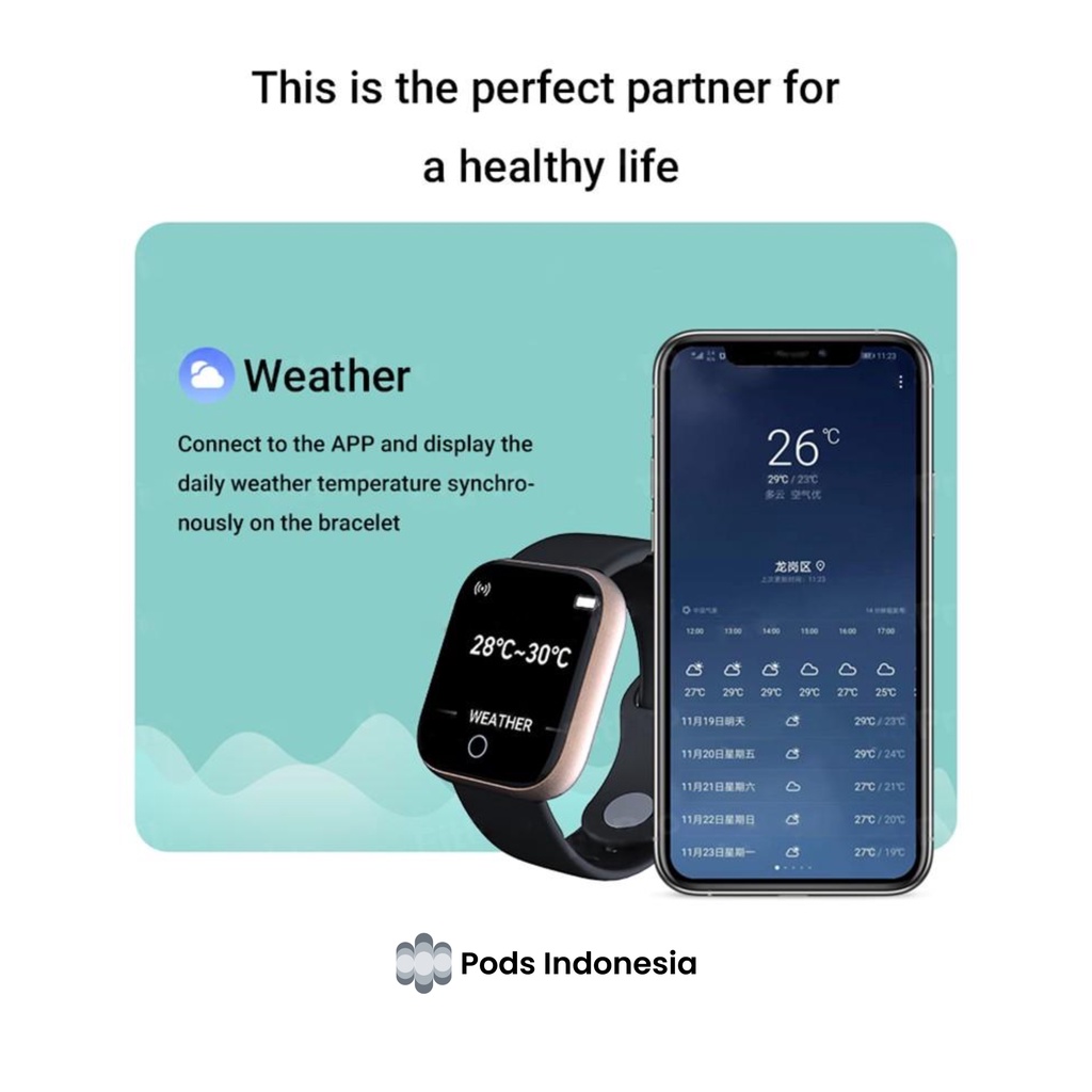 Pods Watch S6 Mini Smartwatch Bluetooth by Pods Indonesia