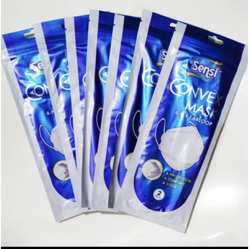 Masker Sensi Convex 4ply Kemasan original Pabrik Sachet isi 2 pcs Masker Duckbill Sensi Model Evo