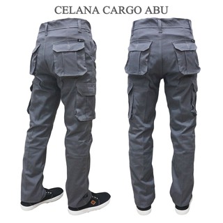  celana  cargo  tactical panjang  cowok pria hitam abu cream  