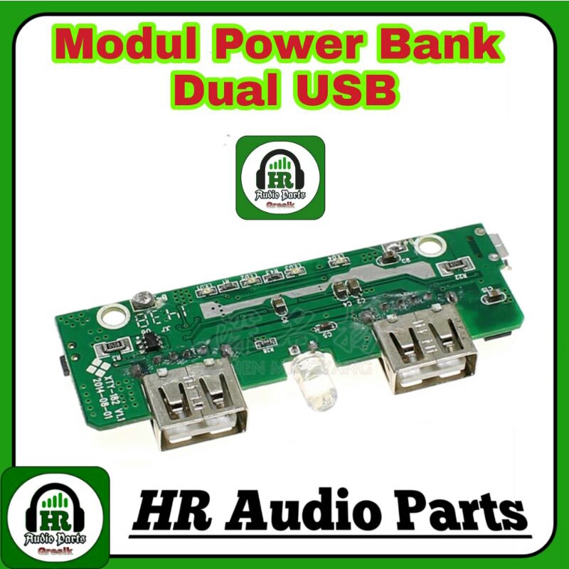 Modul Power Bank Dual Output USB 5V Baterai Littium ion 18650