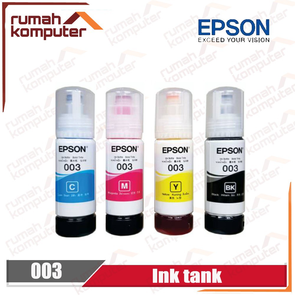 Tinta Epson 003 Black colour Tinta Epson 003 Hitam Warna Original for Epson L3110 L3150 L5190