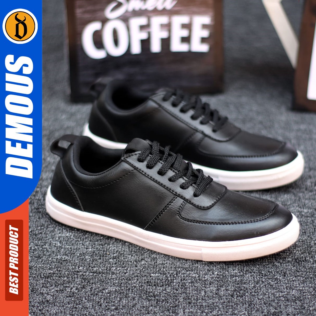 DEMOUS Tiago - Sepatu Sneakers Casual Tali Pria Kulit Pu