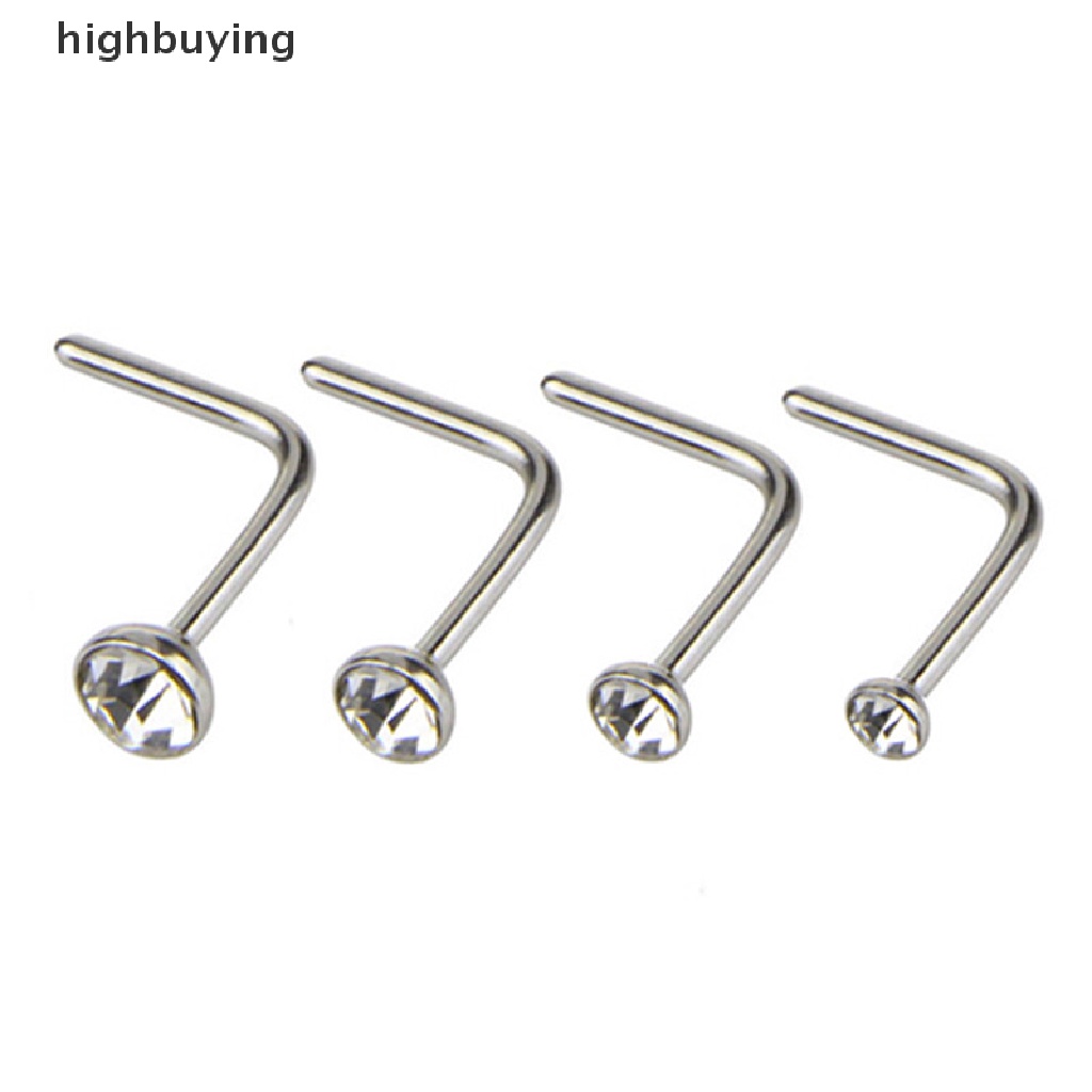 Hbid 14PCS / Set Cincin Tindik Hidung / Tubuh Bahan Stainless Steel