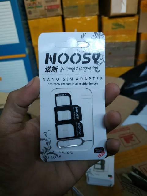 SIM CARD ADAPTER 3 IN 1 ORIGINAL NOOSY MICRO &amp; NANO - HITAM