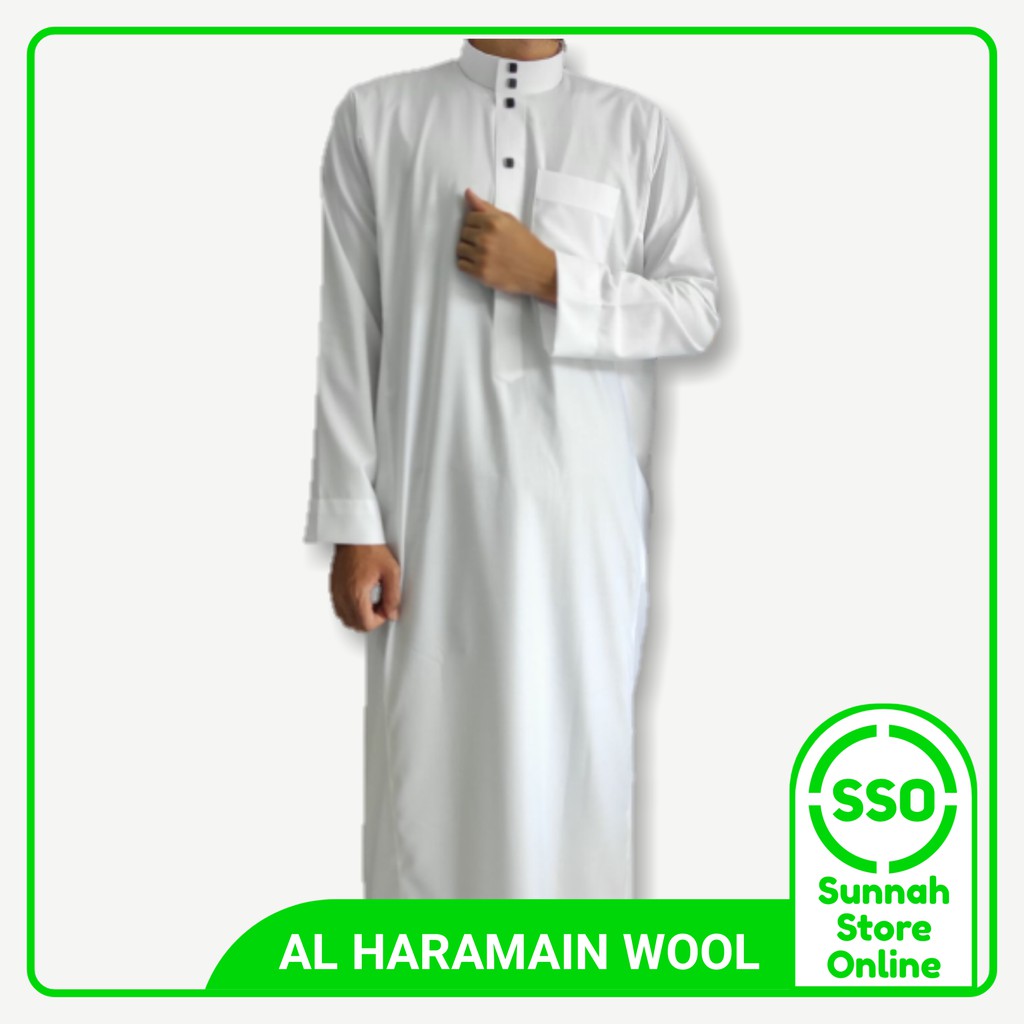 Jubah Putih Al Haramain Bahan Wool