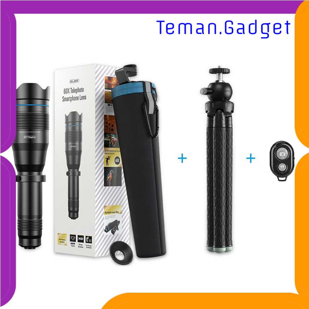 TG-A2 APEXEL Lensa Smartphone Telephoto Lens 60X Tripod Remote - JS60XJJ09B